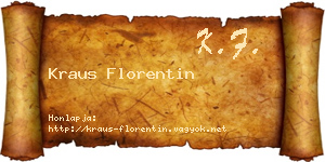 Kraus Florentin névjegykártya